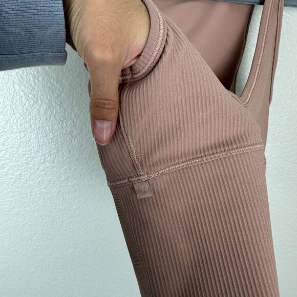 Lululemon Power Pivot Ribbed Tank XS Luxtreme Beige Nude Athletic Activewear Str - Picture 6 of 6